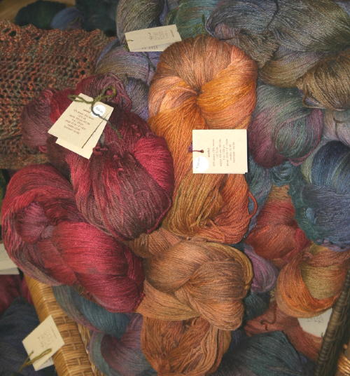 handdyed yarns ready for knitting